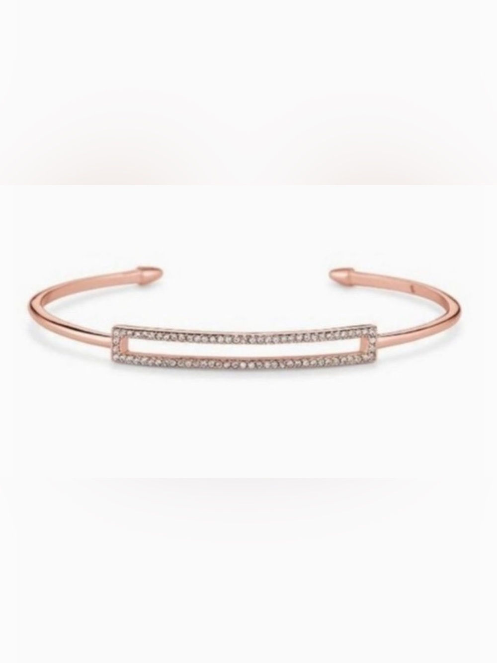Stella & Dot | Rose Gold Pave Rectangle Double-Row Cuff Bracelet